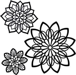 Zzbakress 3 Pieces Metal Flowers Wall Decor, Black Wall Decors, Flower Art Wall Decor Farmhouse Wall Decoration Multiple Flowers Hanging Decor for Bathroom Living Room Garden Office (Black Elegant)