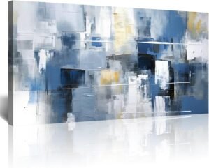 Framed Canvas Wall Art – Abstract Ink Paintings for Living Room & Bedroom – Large Size Wall Decor – Minimalist Abstract Pictures – Home Decor
