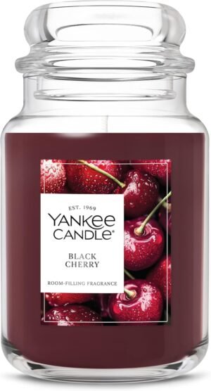 Yankee Candle Black Cherry Scented Candle, 22oz Large Jar with up to 150 Hour Burn Time, Giftable
