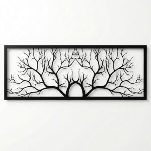 DEKADRON Metal Wall Decor, Tree Wall Art, Branch Decoration for Home Living Room (39″ W x 14″ H / 100x35cm)