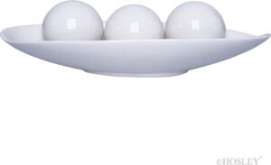 Hosley Decorative Bowl and Orb Set. Ideal GIFT for Weddings Special Occasions and for Decorative Centerpiece in Your Living Dining Room O3 (Crackle Ivory)