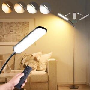 marctronic Floor Lamp, 18W 1800LM Super Bright LED Floor Lamp with Remote & Works with Smart Plug, Dimmable Timing Eye Caring Reading Lamps Floor Standing for Living Room Bedroom Office