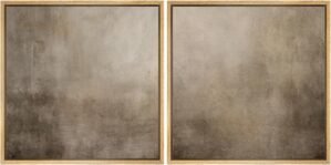 SIGNFORD Framed Canvas Print Wall Art Set Neutral Abstract Minimalist Earthy Tones Illustrations Modern Art Minimal Relax/Calm for Living Room, Bedroom, Office – 16″x16″x2 Natural