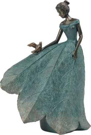 Guichifun Fairy Statue Collection Home Decoration – Leaf Angel Girls Resin Home Garden Decor for Outside or Inside Rustic Fairy Garden Outdoor Yard Figurines Gifts for Women 8.5 x 5.25 x 12 Inch