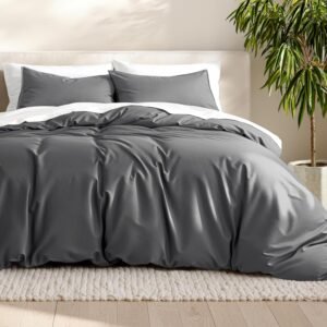Bare Home Bedding Duvet Cover King Size – Premium 1800 Super Soft Collection – Lightweight, Cooling – Soft Breathable Bedding Duvet Cover (King, Grey)
