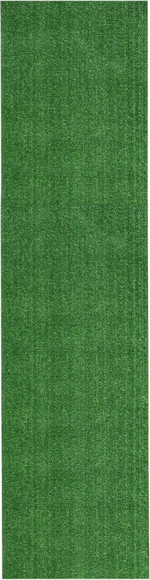 Ottomanson Artificial Grass Outdoor Runner Rug 2’7″ x 10′ – Waterproof Astro Turf with Drainage Holes – Patio & Lawn Decoration, Easy-Clean Dog Grass Mat