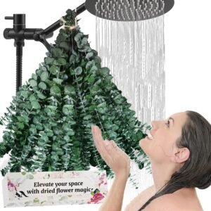 FUKUOKA Bulk Package 30 PCS Real Dried Eucalyptus Plant Large Stems for Shower, Natural Fresh Eucalyptus Leaves,17” Hanging for Self-Care Shower Leave Bundle, Arrangement, Wedding, Home Decor