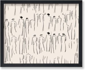 Poster Master Vintage Figures Drawing Poster – Retro Line Print – Abstract Sketch Art – Line Design – Minimal Illustration – Great Living Room or Office Wall Decor – 8×10 UNFRAMED