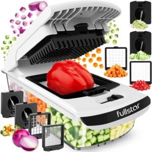 Fullstar The Original Pro Chopper – Vegetable Chopper and Spiralizer, Food Chopper with Container, Fruit Slicer, Kitchen Gadgets & Gifts, Home Essentials (4 in 1, White)