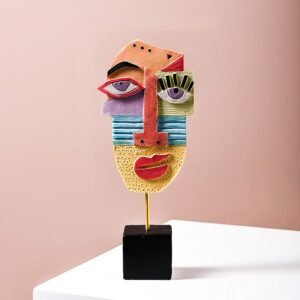 Wink – Handcrafted Statues Resin Abstract Sculpture for Home Decor Modern,African Art Tribal Figurines Decorations Items Accents Influencer Picks for Bookshelf,TV Stand,Living Room,Nightstand