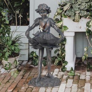 Outdoor Garden Statues – Bird Bath & Feeder Combo – Standing Angel Fairy Statues, 14.25*12.25*28.75 Inch