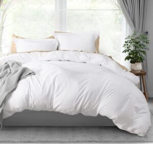 Utopia Bedding Duvet Cover Queen Size – 3 Piece with Zipper Closure – 1 Comforter Cover 90X90 Inches & 2 Pillow Shams 20X26 Inches (Pack of 10, White) Comforter Not Included
