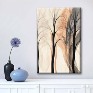 Framed Canvas Wall Art Print, Modern Ready to Hang Home Decor Branch, Wall Hanging Decor Painting Poster Artwork for Living Room, Bedroom, Bathroom, Gift, Home Decoration 7.8 x 11 Inch D109
