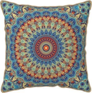 Boho Mandala Floral Velvet Throw Pillow Covers Home Deco Pillowcase Square Pillow Case Cushion Cover for Bed Sofa Living Room Car Indoor and Outdoor 18″X18″