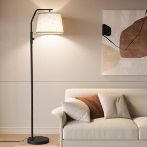 SUNMORY Floor Lamp for Living Room, Black | 9W Bulb Included, Adjustable Head, 0-100% Dimmable, Arc Design, Modern Standing Lamp