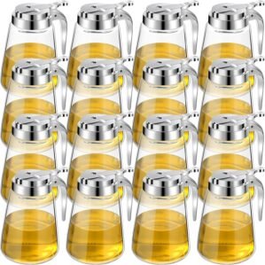 Zopeal Set of 12 Honey Maple Syrup Dispenser 12 oz Glass Bottle Syrup Pitcher Containers with Retracting Spout for Restaurants Sugar Coffee Milk Creamer Condiment, 3.2 x 4.8 Inches