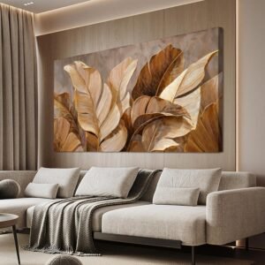 Canvas Wall Art Decor Wall Art Pictures for Living Room Large Botanical Wall Art paintings Artwork for Wall Decor Brown Modern Wall Art Decor Artwork for walls Bedroom Office Wall Decor 24″ X 48″