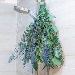 5 Kinds Eucalyptus & Lavender Stems – 17″ Natural Fresh Hanging Real Leaves Shower & Home Decor Aromatic Plant (1 Pack Set – 17 inch)