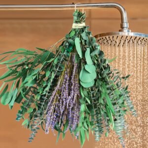 5 Kinds Eucalyptus & Lavender Flowers Bundles for Shower, 17” Real Plants Leaves, Shower Wedding Home Decor, Shower Eucalyptus Haning Plants, Witchy Decor Aesthetic (75pcs)