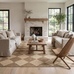 nuLOOM Outdoor Performance Collection Sabina Trellis Brown/Ivory, 8′ x 10′, Soft and Cozy, High Traffic, Stain Resistant, Easy Clean, Durable Area Rug for Indoor/Outdoor Patio, Deck, Porch, Garden