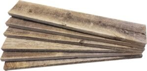 Rustic Weathered Reclaimed Wood Planks for DIY Crafts, Projects and Decor (6 Planks – 24″ Long)
