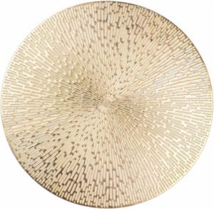 Round Placemats Gold Metallic Set of 6 Vinyl Hollow Placemats 15 Inch, Washable Easy Clean Wipeable Non Slip Stain Heat Resistant Dining Table Place Mats for Wedding Party Decoration by Snowkingdom